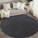 Round Area Rugs for Living Room Bedroom, 6x6 Feet Dark Grey Ultra Soft Thickened Memory-Foam Modern Indoor Circle Rug, Comfy Minimalist Circular Carpets for Girls Boys Nursery Dorm Home Decor