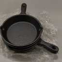 Hiceeden 4 Pack Mini Cast Iron Skillet, 4" Small Frying Pans with Double Drip-Spouts for Stove, Oven, Grill Safe, Indoor and Outdoor Use, Non-stick