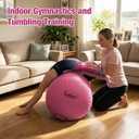 Gymnastics Air Roller Air Barrel Inflatable Tumbling Mat, Tumble Track Backhandspring Mat Gymnastic Equipment with Pump for Yoga Training Cheerleading Home Use