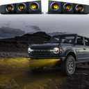 LED Front Bumper Fog Light with Mounts, Modular Bumper Fog Lamps Accessories, Ultra-Bright Amber Light Source Compatible with Ford Bronco 2021 2022 2023 2/4 Door