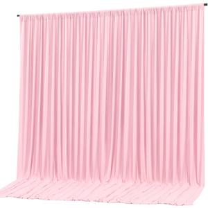 10x10ft Pink Backdrop Curtain Panels for Parties - Wrinkle Free Polyester Photo Curtain Backdrop Wedding Back Drop Fabric Drapes for Party Decorations Background for Photography