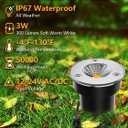 ZUCKEO Low Voltage Landscape Lighting LED Well Lights 3W 12V-24V in Ground Light IP67 Waterproof Outdoor Low Voltage Landscape Lights for Floor Driveway Deck Step Garden (8 Pack Warm White)