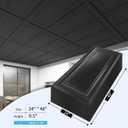 Art3d 12-Pack Drop Ceiling Tiles 2x4 Ft, PVC Decorative Ceiling Covering Panels for Basement Kitchen Bathroom, 24x48 Inch, Cover 96 Sq. Ft, Smooth Black