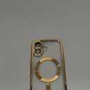 Hython Magnetic Clear for iPhone 17 Case with Camera Lens Protector [Compatible with MagSafe] Luxury Plating Edge Slim Soft TPU Cover Protective Phone Case for iPhone 17 6.3", Gold