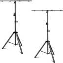 DJ Lights Stand 2 Pack, Heavy Duty DJ Stand, Portable Par Can Tripod Stage Light Stand Adjustable Height 41-95 Inch, DJ Lighting T Bar Suitable for Stages, Bar, Banquet, Party 2 Pack Square T Bar