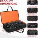 BOSSTIN DJ Controller Case with Wheels Compatible with DDJ FLX10 /1000 /FLX6 /REV7 /REV5, Rolling DJ Case for Equipment, Padded Large DJ Backpack with Multi-Pocket for Laptop Accessories (Black Red)