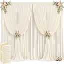 50ft x 12ft Champagne Backdrop Curtains Wrinkle Free Backdrop Curtain for Wedding Parties Fabric Backdrops Drapes Back Drop Cloth Bridal Shower Stage Curtains Wedding Decorations for Reception