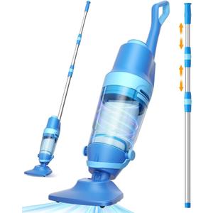 Pool Vacuum for Above Ground Pool, 1427 GPH Powerful Stable Suction, Telescopic Pole up to 90.7", 1H Runtime, Cordless Pool Vacuum for Inground Pools, Extra-Large Filter, Ideal for Leaves/Sand/Debris