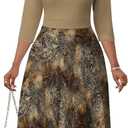 3/4 Sleeve Dress for Women Fit and Flare A-Line Church Dresses with Pockets Midi Wedding Guest Dress, M