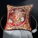 SZHELEJIAM Embroidered Pillow Cover Set of 2, Jacquard Throw Pillow Covers,Vintage Floral Decorative Cushion Covers for Sofa, Bed, Lounger.18.8x18.8 Inch Red