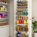 Mefirt 9-Tier Over The Door Pantry Organizer, Pantry Storage and Organization, Black Metal Hanging Spice Rack Seasoning Shelves Door, Wall Mount for Home & Kitchen, Laundry Room Bathroom Organization