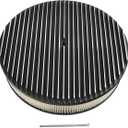 14 x 3 Inch Round Black Air Cleaner Kit Fully Finned Top