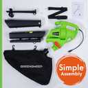 GreenSweep 3-in-1 Leaf Blower, Vacuum & Mulcher 10 Amp Electric Garden Tool with 10-Gallon Collection Bag Lightweight, Powerful & Easy to Use