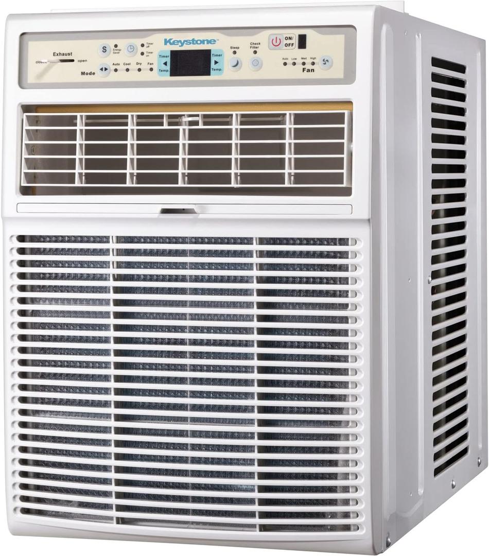 Keystone 10,000 BTU Slider Window Air Conditioner and Dehumidifier, 115V Air Conditioner Window Unit for Bedroom, Living Room, and Small-Medium Sized Rooms up to 450 Sq.Ft, 4-Way Air Direction Control (Bright White)