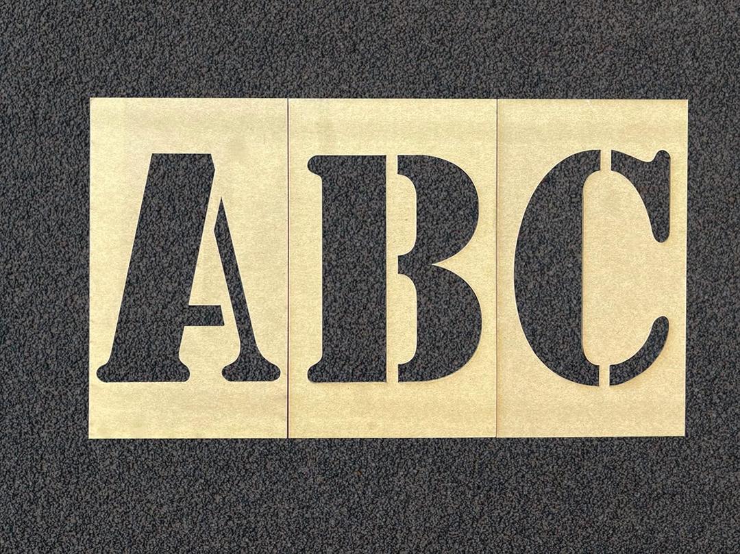 APS 12" Parking Lot Stencils Letters | Alphabet Stencils | 26 Pieces | Parking Lot Stencils for Painting | Cardboard Alphabet Letter Stencil | Made in USA w/Recycled Cardboard
