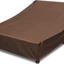 Outdoor Lounge Chair Cover 100% Waterproof Weatherability Patio Double Chaise Lounge Covers, Outdoor Daybed Cover for Double Wide Chaise Lounge Chair Patio Furniture Covers ( Brown)