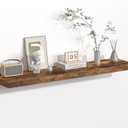 Floating Shelves - 10.23 Inch Deep Wall Shelf for Decor & Storage - Wall Mounted Display Shelving with Invisible Heavy-Duty Metal Bracket - 48" W x 10.23" D x 1.8" H - Set of 1 - Rustic Brown