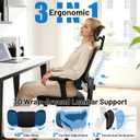 Ergonomic Office Desk Chair, High Back Breathable Mesh Computer Chair, 3D Lumbar Support, 2D Headrest & 3D Armrests, 300lbs Heavy Duty Task Chair for Home Office Work Gaming, Black