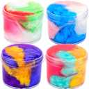 4 Pack Galaxy Slime Kit,Party Favors for Kids, Non Sticky,Wet,Stress & Anxiety Relief,Slime Bulk for Boys Girl,Cute Stuffers,Super Soft Sludge Toy