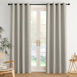 NICETOWN Room Darkening Draperies Curtains Panels, 2 Panels Natural W52 x L84
