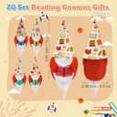 20 Sets Christmas Book Lovers Ornaments Book Club Gifts Reading Gnome Hanging Ornaments Swedish Gnome Xmas Tree Hanging Decorations for Bookworm Teacher Librarian Bookish Coworker