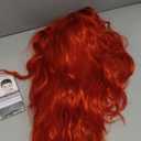 GNIMEGIL 26 Inch Long Wavy Red Costume Wig Synthetic Hair with Braided Buns for Cosplay Halloween Red Theme Musical Party Drama Prom