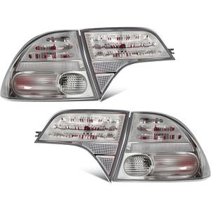 Tail Lights Outer Inner Compatible with 2006-2011 Civic 4-Door Sedan/Hybrid 4-Pieces (L+R) Taillight Taillamp 33551-SNA-A01 33501-SNA-A01