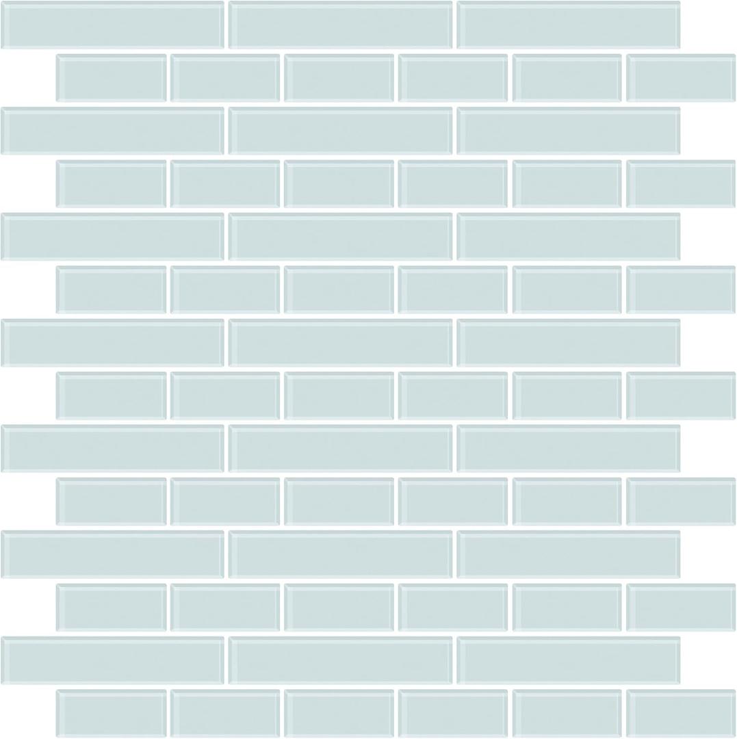 InHome Sea Glass Peel and Stick Backsplash Tiles, Blue, 10.5 in x 10.5 in