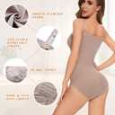 Strapless Bodysuit Shapewear for Women Tummy Control Sculpting Bodysuit Slimming Body Shaper Under Dress (Medium, Nude (Brief))
