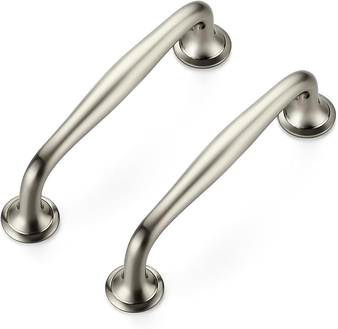 Ravinte 20 Pack 3-3/4 Inch Brushed Nickel Kitchen Cabinet Handles Solid Zinc Alloy Cabinet Pulls Cupboard & Drawer Handles 3-3/4 inches Hole Center, Brushed Nickel, 20