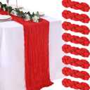 8 Pack Red Cheesecloth Table Runner 10ft Boho Gauze Fabric 120 Inch Cheese Cloth Table Runner Rustic Sheer for Holiday Baby Shower Party Dcor Home Wedding Decoration