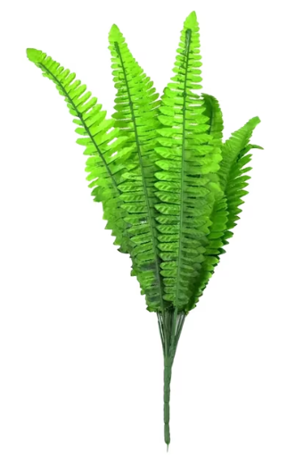 Artificial Green Plant Persian Fern Silk Fern Bush 22.8 Inch Faux Potted Plant for Home Office Decor | Maintenance Free Plastic Greenery for Living Room Bedroom Desk Shelf Wall Garden Display