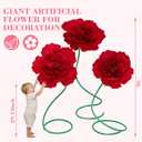 3 Pcs 5 ft Large Rose Flowers Giant Artificial Roses Valentine Standing Huge Handcrafted Flowers for Window Reception Banquet Ceremony Floral Decor Garden Hotel Office Birthday Wedding Party