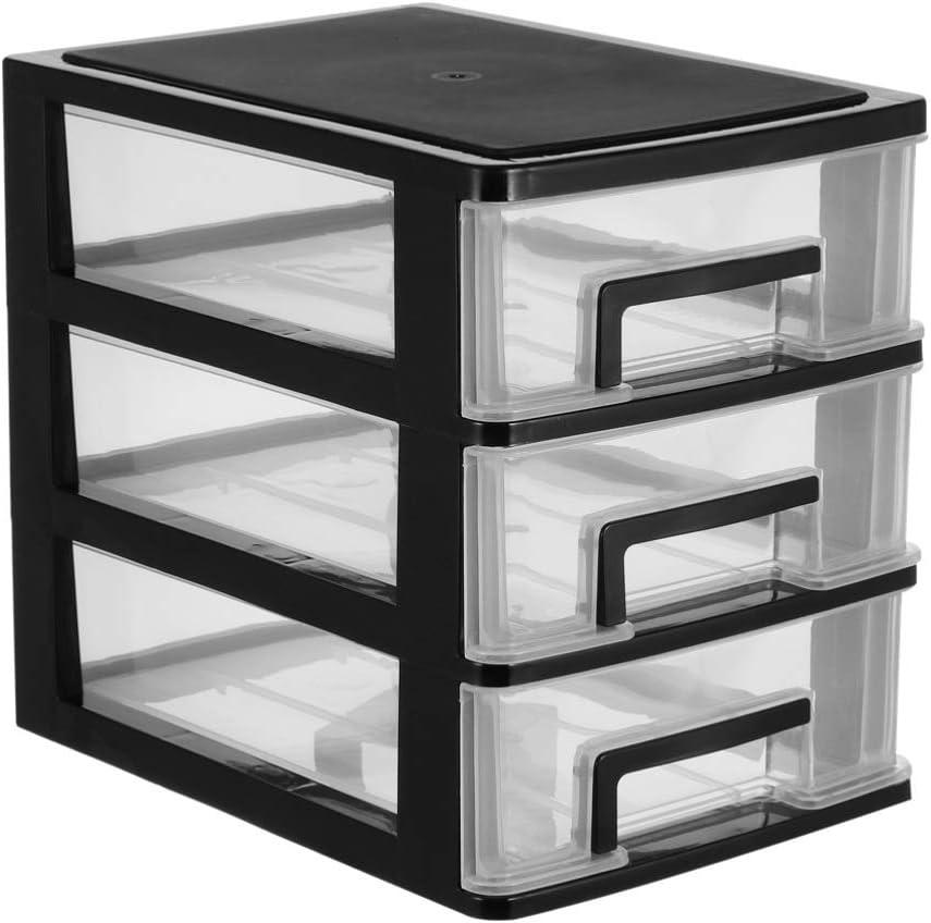 DOITOOL 3 Tier Plastic Drawer Type Closet Plastic Home Office Storage Organizer Makeup Organizer Storage Station Cubes Cosmetics Jewelry Box for Bathroom Dorm Desk Office
