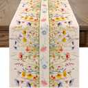 2 x Spring Table Runner 13x72 inch, Floral Spring Decor for Table, Party, Home - Farmhouse Floral Decroations