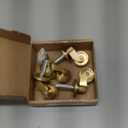 Antique Solid Brass Caster with 25mm Wheel,Moving Castor Wheels,360° Swivel Caster,Vintage Castors for Furniture,Screw Style Fitting,Polished Brass,150kg Load Capacity,Set of 4