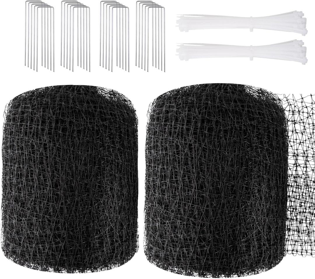 SPORTYOUTH Bird Netting 5x100 ft for Garden, Heavy Duty Black Deer Fence Netting Animals Barrier for Protecting Fruits Trees Vegetables Plants Against Birds Chicken Squirrels - 2 Pack