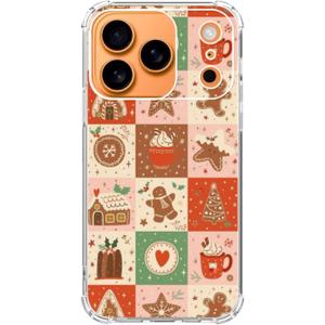 BESUC WICH Gingerbread Christmas Phone Case for iPhone 17 Pro, Christmas Cookies Phone Cover for iPhone 17 Pro, Cool TPU Bumper Phone Case