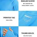 Boladeci Men's UPF 50+ Sun Protection Lightweight Hoodie Shirts Long Sleeve Fishing Shirt SPF UV Hiking Swim (X-Large, Azure)