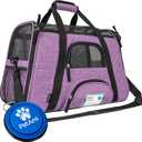 PetAmi Airline Approved Pet Carrier for Cat, Soft Sided Dog Carrier for Small Dog, Cat Travel Supplies Accessories for Indoor Cat, Ventilated Pet Carrying Bag Medium Kitten Puppy, Large Heather Purple (19.5"L x 10.2"W x 12.0"H)