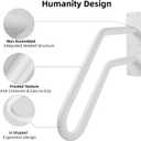21 Inch Heavy Duty White Stair Handrail Outdoor 1-3 Steps - U Shaped Grab Bars for Elderly for Wall, Wall Mounted Concrete Steps Hand Rails for Garage, Porch, Patio, Garden