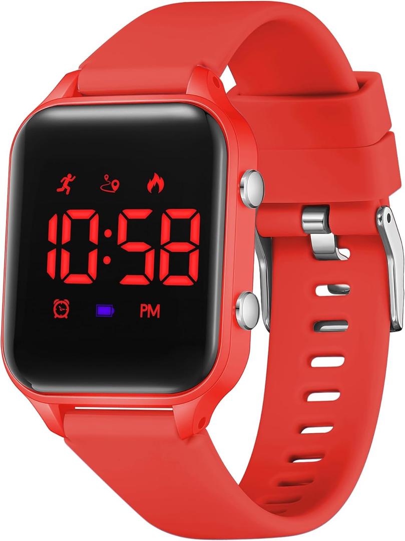 L LAVAREDO Kids Digital Watches for Boys Girls,Waterproof Sport Watch with Pedometer Stopwatch Vibration Alarm for Ages 5-13,No App Fitness Tracker Watch for Kids Teens Birthday Christmas Gifts