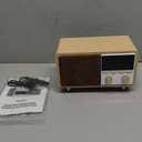 Retro Bluetooth Speaker Clock Radio with Fabric Grille&Wood Finish,Vintage FM Radio with Dual Alarm,Dimmable LED Display for Bedroom Nightstand,Office Desk,Loud Sound,Rechargeable,Knob Control ,TF&AUX