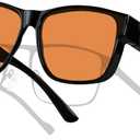 ANDWOOD Fit Over Blue Light Blocking Glasses for Women Men Fitover Computer TV Gaming AR Coatings Lens Improve Sleep (Black | Strengthen Protect- Amber Lens)