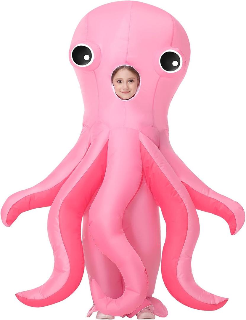 Inflatable Octopus Costume for Kids Halloween Blow Up Costumes for Boys Girls Cosplay Party