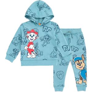 Nickelodeon Paw Patrol Fleece Pullover Hoodie and Pants Outfit Set Toddler to Big Kid Sizes (2T - 10-12) (Blue)