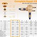 For Febco 765 3/4 Repair kit, 765 3/4in & 1/2in Model, 905-211 Bonnet Poppet Repair Kit & 905-051 Check Valve Assembly Kit & Canopy for FEBCO 765 1/2" and 3/4" Backflow Preventer & Vacuum Breaker