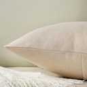 FUTEI Beige Linen Decorative Throw Pillow Covers 26x26 Inch Set of 2, Square Euro Shams Cushion Case with Vintage Button/Zipper,Modern Farmhouse Home Decor for Couch,Bed