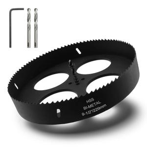 9.5-inch Hole Cutter with Drill Bit and Hex Wrench Drilling Holes Bi-Metal Hole Saw for Wood Plastic Drywall Thin Metal