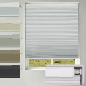 Changshade No Drill No Tools Blackout Cellular Shades,Cordless Blinds for Indoor Windows,Room Darkening Window Shades Honeycomb Blinds for Bedroom,Office,Home,29" w x 64" h,White